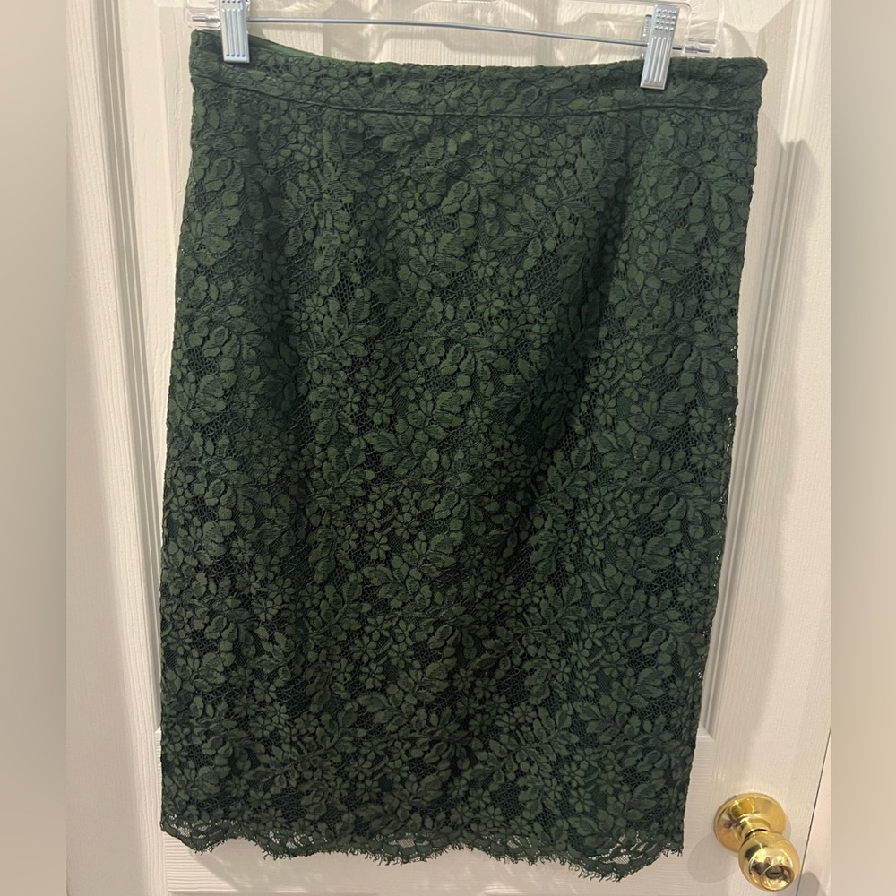 EUC Large Flutter Lace Pencil Skirt
